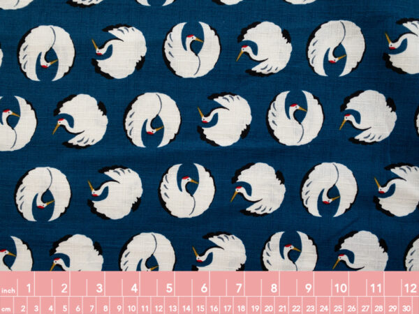 Japanese Cotton Dobby - Goose Dance - Blue