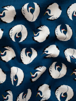 Japanese Cotton Dobby - Goose Dance - Blue