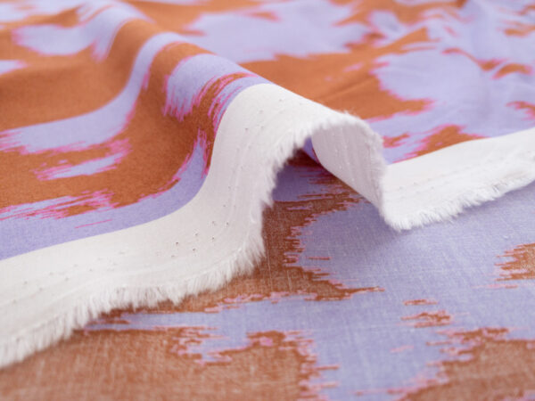 Japanese Cotton Sheeting - Interference - Lilac/Cinnamon