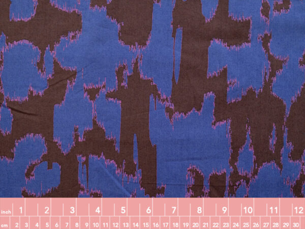 Japanese Cotton Sheeting - Interference - Royal Blue/Brown