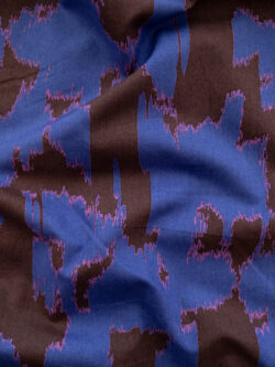 Japanese Cotton Sheeting - Interference - Royal Blue/Brown