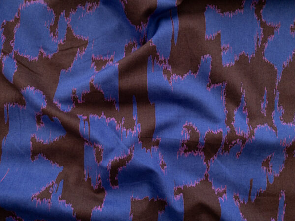 Japanese Cotton Sheeting - Interference - Royal Blue/Brown