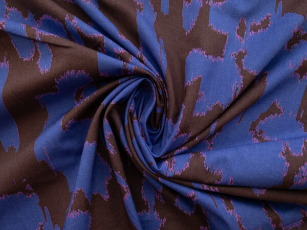 Japanese Cotton Sheeting - Interference - Royal Blue/Brown