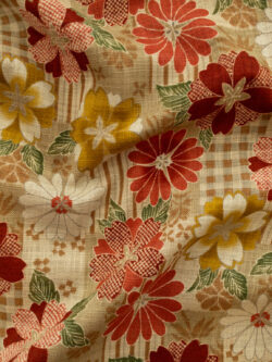 Japanese Cotton Dobby - Wagara Collage Floral - Natural