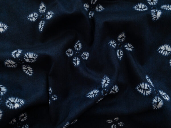 Japanese Cotton Sheeting - Shibori Flower - Dark Blue