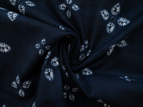 Japanese Cotton Sheeting - Shibori Flower - Dark Blue