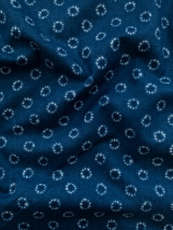 Japanese Cotton Sheeting - Shibori Circles - Medium Blue