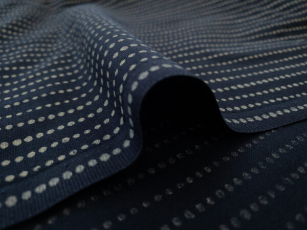 Japanese Cotton Sheeting - Dot Stripe - Navy