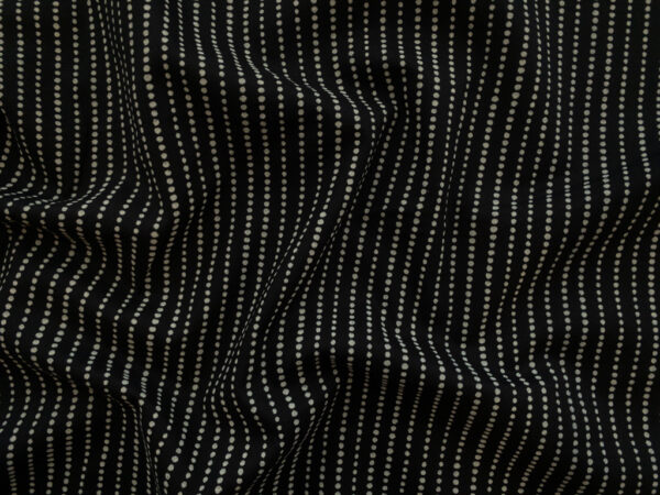 Japanese Cotton Sheeting - Dot Stripe - Black