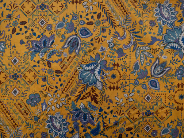 Japanese Cotton Lawn - Paisley Floral - Mustard