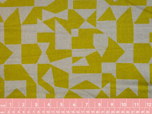 Japanese Linen/Cotton Canvas – Patch - Citron/Natural