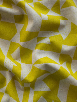 Japanese Linen/Cotton Canvas – Patch - Citron/Natural