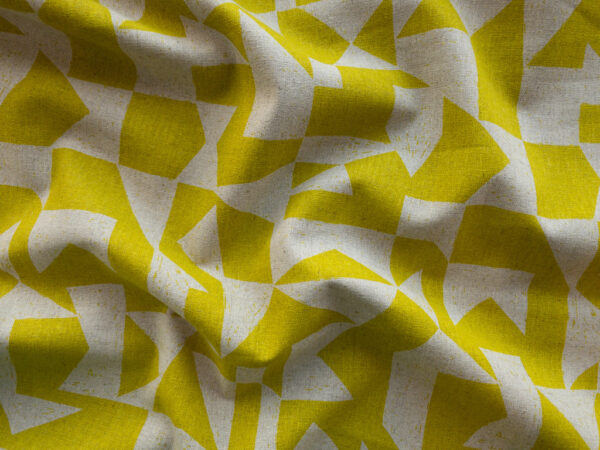 Japanese Linen/Cotton Canvas – Patch - Citron/Natural