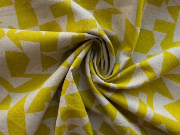 Japanese Linen/Cotton Canvas – Patch - Citron/Natural