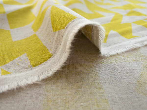 Japanese Linen/Cotton Canvas – Patch - Citron/Natural