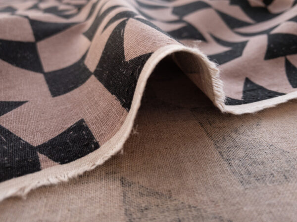 Japanese Linen/Cotton Canvas – Patch - Taupe/Black