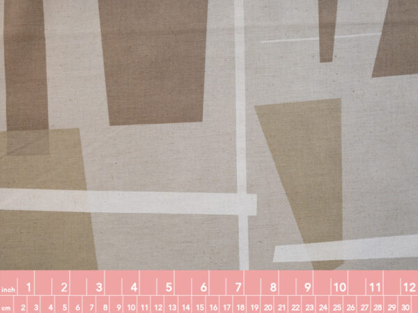 Japanese Cotton/Linen Sheeting – Geometric - Oat/Natural