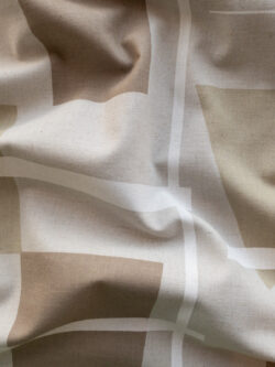 Japanese Cotton/Linen Sheeting – Geometric - Oat/Natural