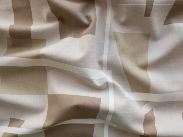 Japanese Cotton/Linen Sheeting – Geometric - Oat/Natural