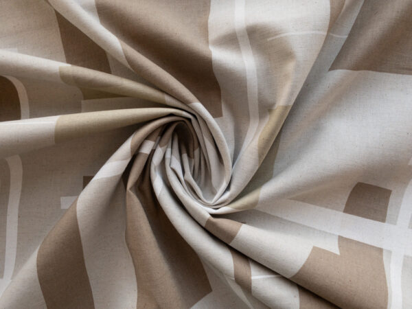 Japanese Cotton/Linen Sheeting – Geometric - Oat/Natural