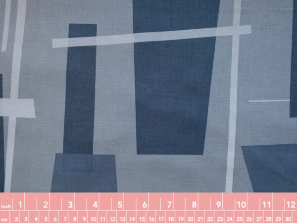 Japanese Cotton/Linen Sheeting – Geometric - Stone Blue