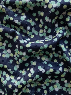 Japanese Cotton Clip Dot Voile - Spring Ditsy Floral - Navy