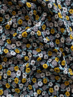 Japanese Cotton Seersucker Lawn - Ditsy Animal Floral - Black