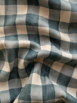 Japanese Linen/Cotton Twill - Watercolor Check - Spruce