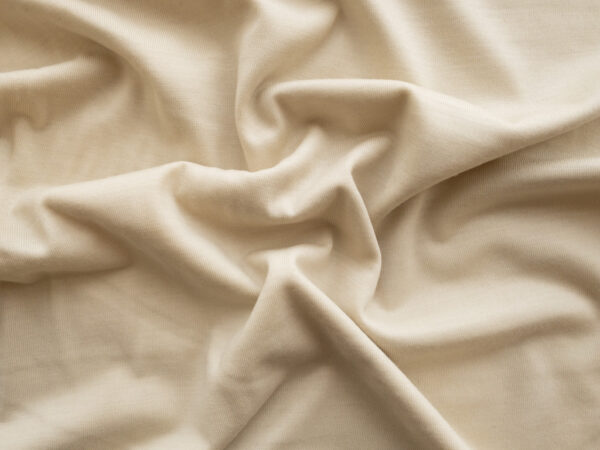 Designer Deadstock - Wool Jersey - Clotted Cream