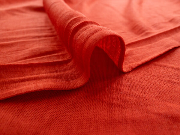 Designer Deadstock - Rayon/Linen Jersey - Cherry Tomato