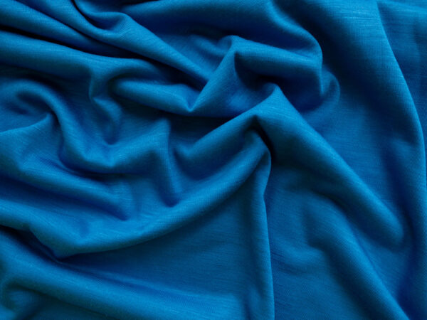 Designer Deadstock - Rayon/Linen Jersey - Cerulean Blue