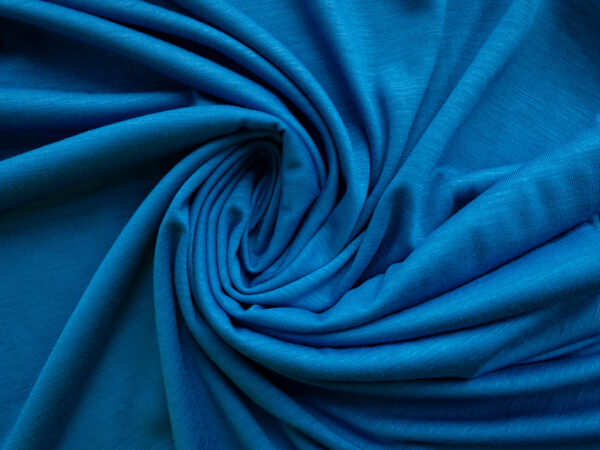 Designer Deadstock - Rayon/Linen Jersey - Cerulean Blue