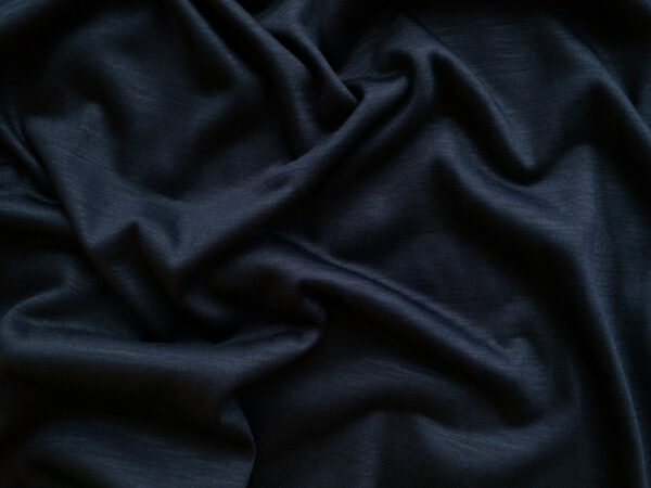 Designer Deadstock - Rayon/Linen Jersey - Midnight Navy