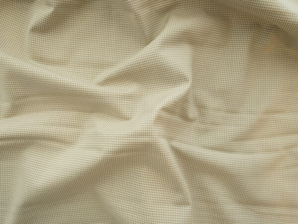 European Designer Deadstock - Yarn Dyed Cotton Shirting - Mini Gingham - Sage