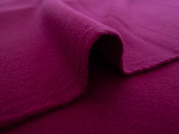 British Designer Deadstock - Wool/Polyester Coating - Berry