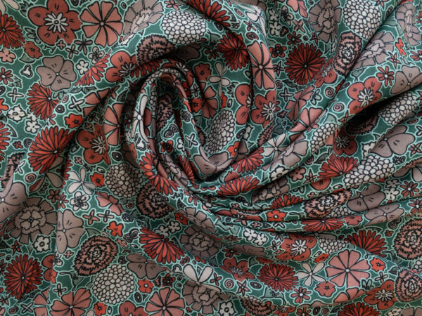 European Designer Deadstock - Viscose Challis - Mum Bouquet