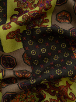 European Designer Deadstock - Wool Twill - Patchwork Paisley