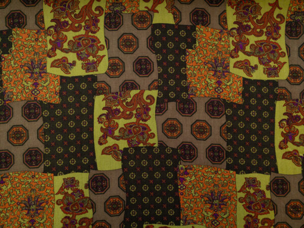 European Designer Deadstock - Wool Twill - Patchwork Paisley