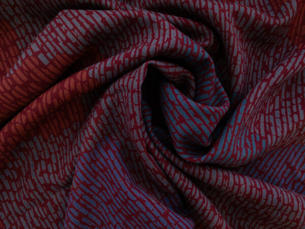 European Designer Deadstock - Wool Challis - Pointillism Spots - Red