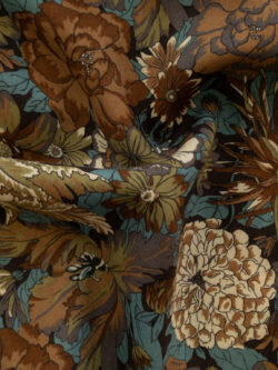 European Designer Deadstock - Wool Challis - Earth Tone Floral