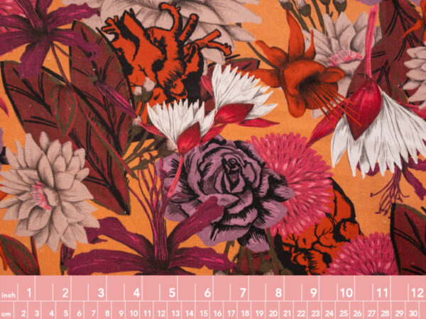 Lady McElroy - Ella Linen/Viscose - Floral Wilderness- Orange