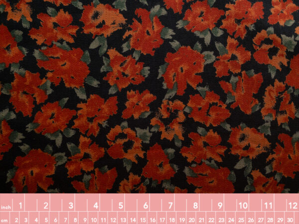 European Designer Deadstock - Wool Challis - Vintage Floral