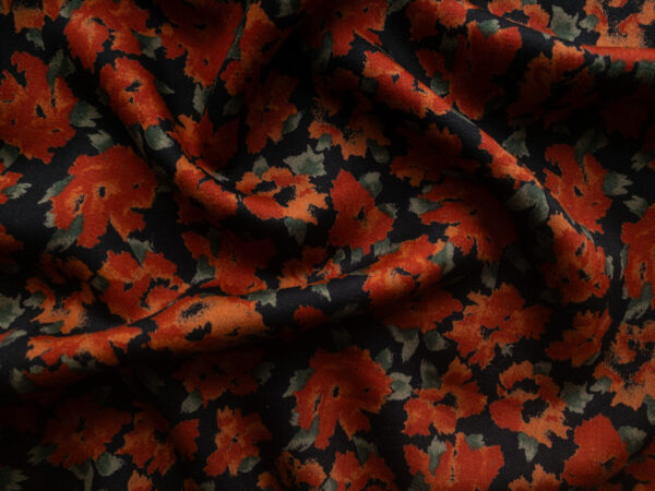 European Designer Deadstock - Wool Challis - Vintage Floral