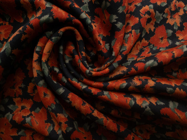 European Designer Deadstock - Wool Challis - Vintage Floral