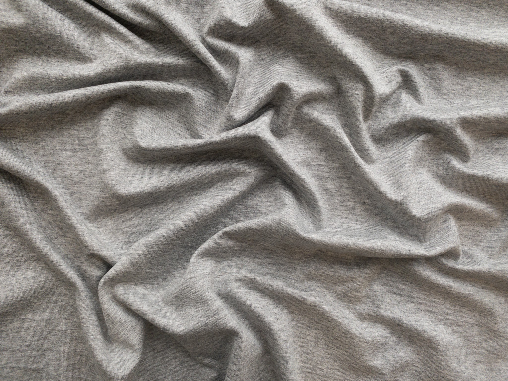 Gray Heather Boiled Wool Fabric by Telio