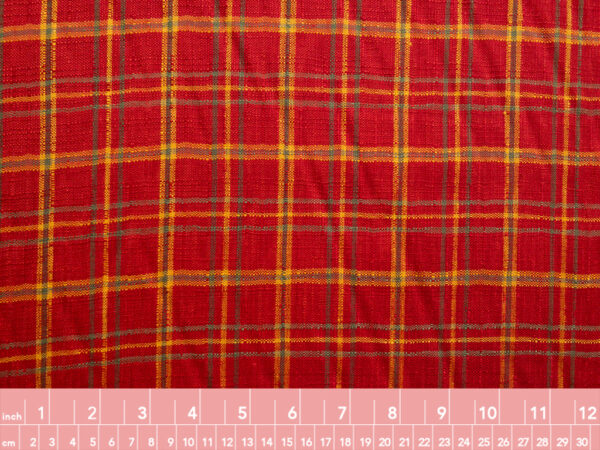 European Designer Deadstock – Linen/Viscose – Plaid - Salsa