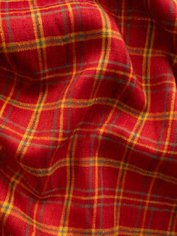 European Designer Deadstock – Linen/Viscose – Plaid - Salsa