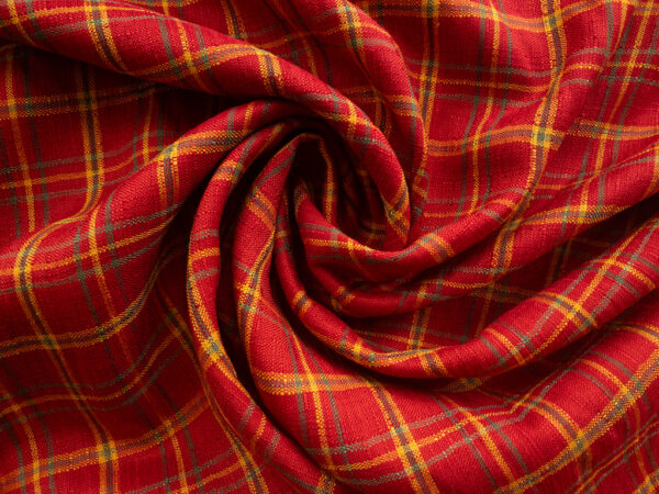 European Designer Deadstock – Linen/Viscose – Plaid - Salsa