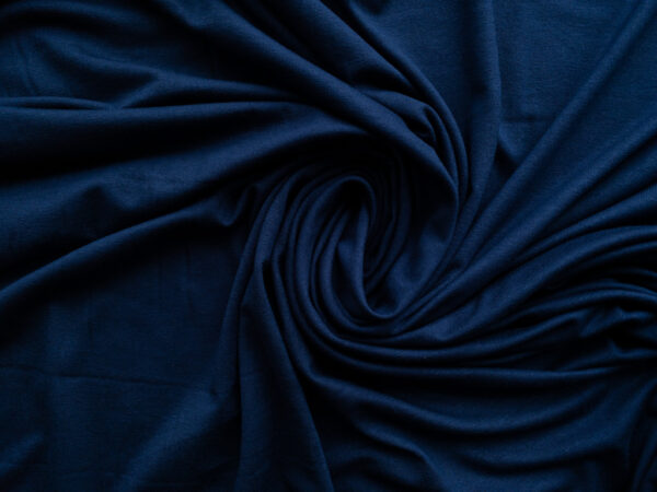 European Designer Deadstock – Viscose/Spandex Jersey – Marine Navy