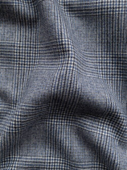 European Designer Deadstock – Wool Suiting - Plaid - Navy